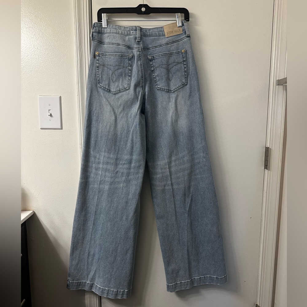 Judy Blue Retro Wide-Leg Jeans with Criss-Cross Waistband